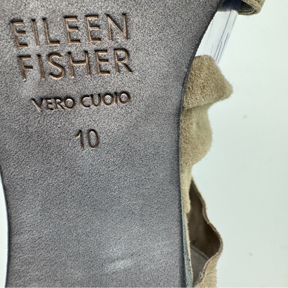 Eileen Fisher Taupe Suede Heeled Shoes - Picture 11 of 13